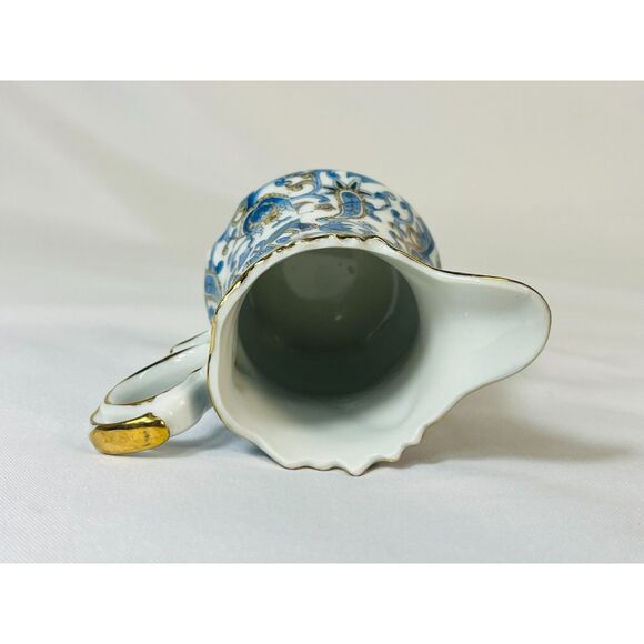 Vintage Lefton Blue Paisley Sugar Bowl Lid Creamer Pitcher Japan - Picture 4 of 12